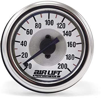 Airlift 200psi SINGLE Needle WHITE Faced Gauges